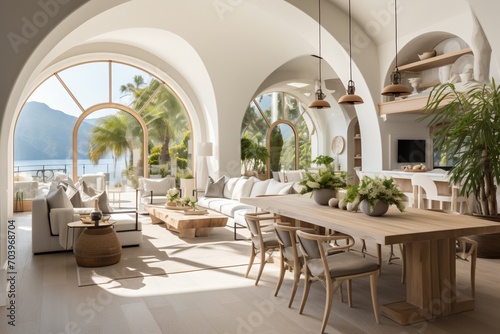 Modern Mediterranean Living Space with Ocean View