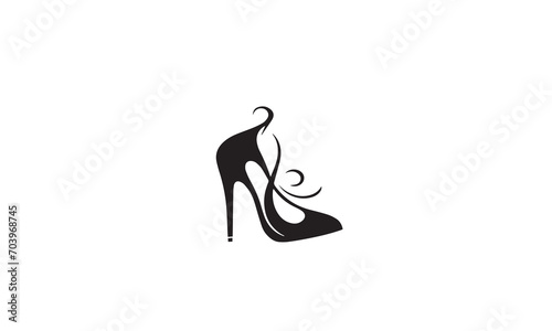 Women shoe high heels beauty logo design icon vector white background