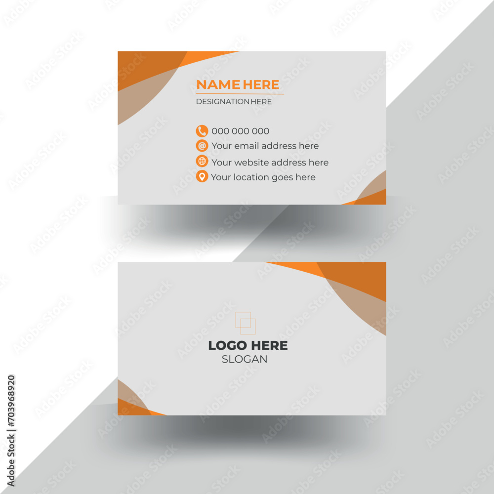 Creative modern clean corporate double-side business card template , professional simple ,elegant, business card design with mockup
