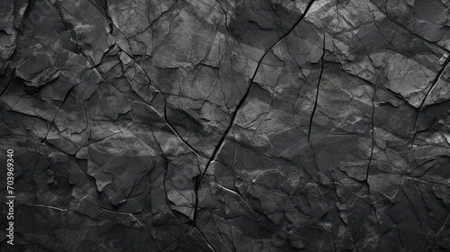 Black white grunge background. dark grey stone Rock texture with cracks background