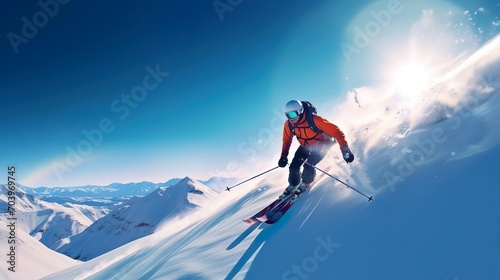 A person skiing on the snow