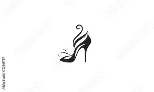Women shoe high heels beauty logo design icon vector white background