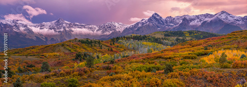 Fotografía Dallas Divide, First Snow of Fall Clearing at Sunset