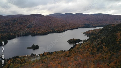 In the autumn, lookout on the Monroe Lake in the Mont-Tremblant National Park (Quebec, Canada)  photo