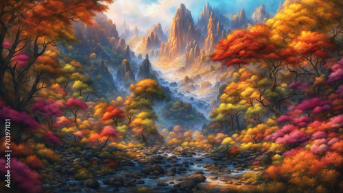 Beautifull landscape  painting  Generative AI illustrations