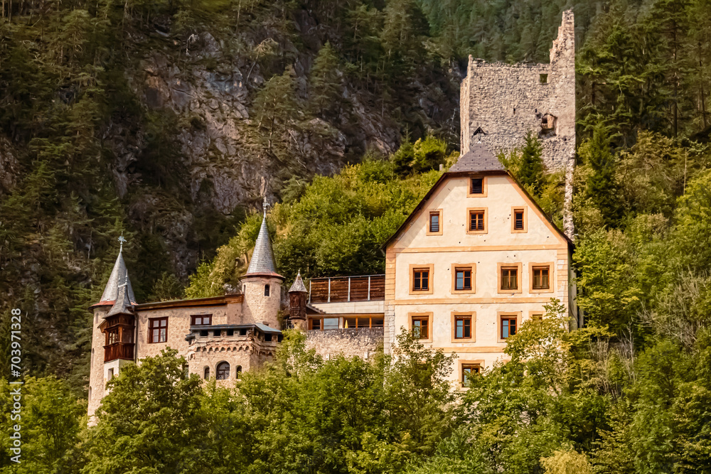 Acient fortress on a sunny summer day at Fernstein, Nassereith, Tyrol, Austria