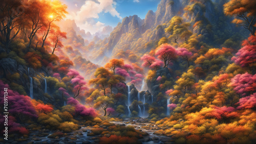 Beautifull landscape  painting  Generative AI illustrations
