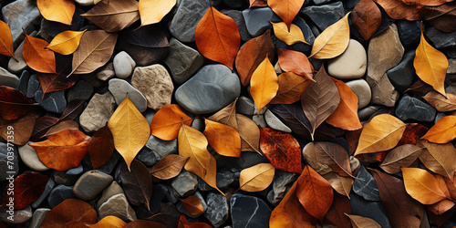 Mosaic of fallen foliage, blending russet and olive tones