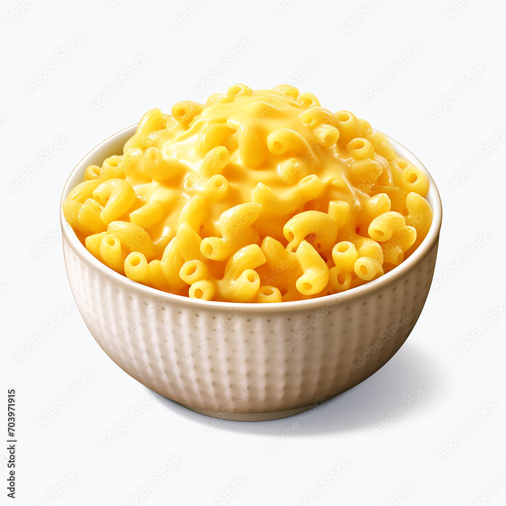 a yellow bowl with baked macaroni isolated on transparent background created with Generative Ai a yellow bowl with baked macaroni isolated on transparent background created with Generative Ai
