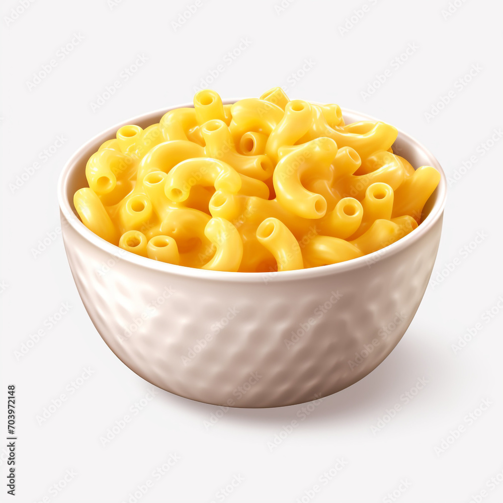 a yellow bowl with baked macaroni isolated on transparent background created with Generative Ai a yellow bowl with baked macaroni isolated on transparent background created with Generative Ai