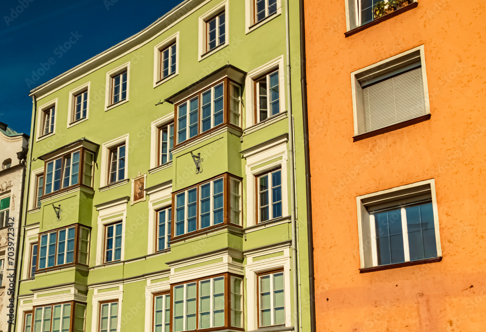 Old buildings on a sunny summer day at Innsbruck, Tyrol, Austria