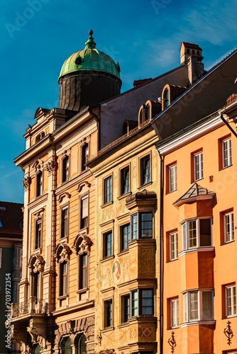 Old buildings on a sunny summer day at Innsbruck, Tyrol, Austria © Martin Erdniss
