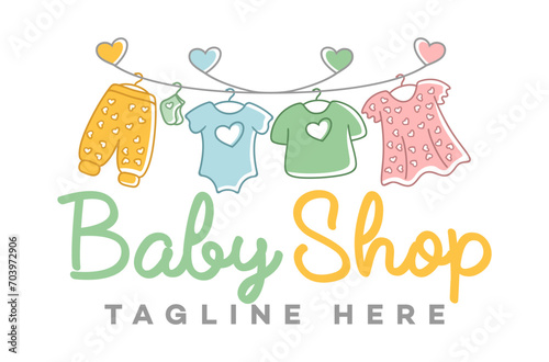 Modern baby shop logo. Vector illustration.