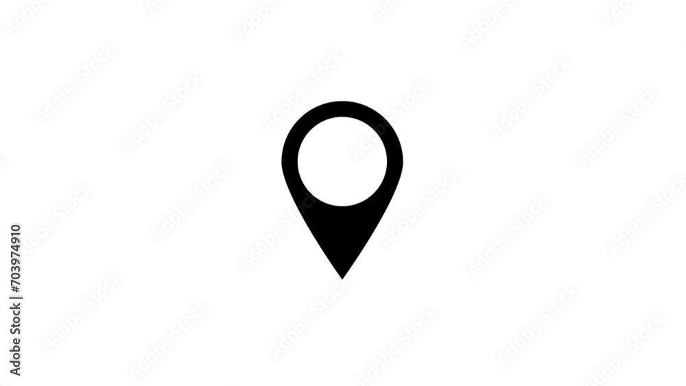 map pin animation concept.4k motion animation.destination pin and icon.location icon map pin animation concept.4k motion animation.destination pin and icon.location icon