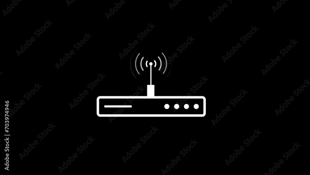 Network router line icon motion graphic animation .wifi router Icon of nice animated