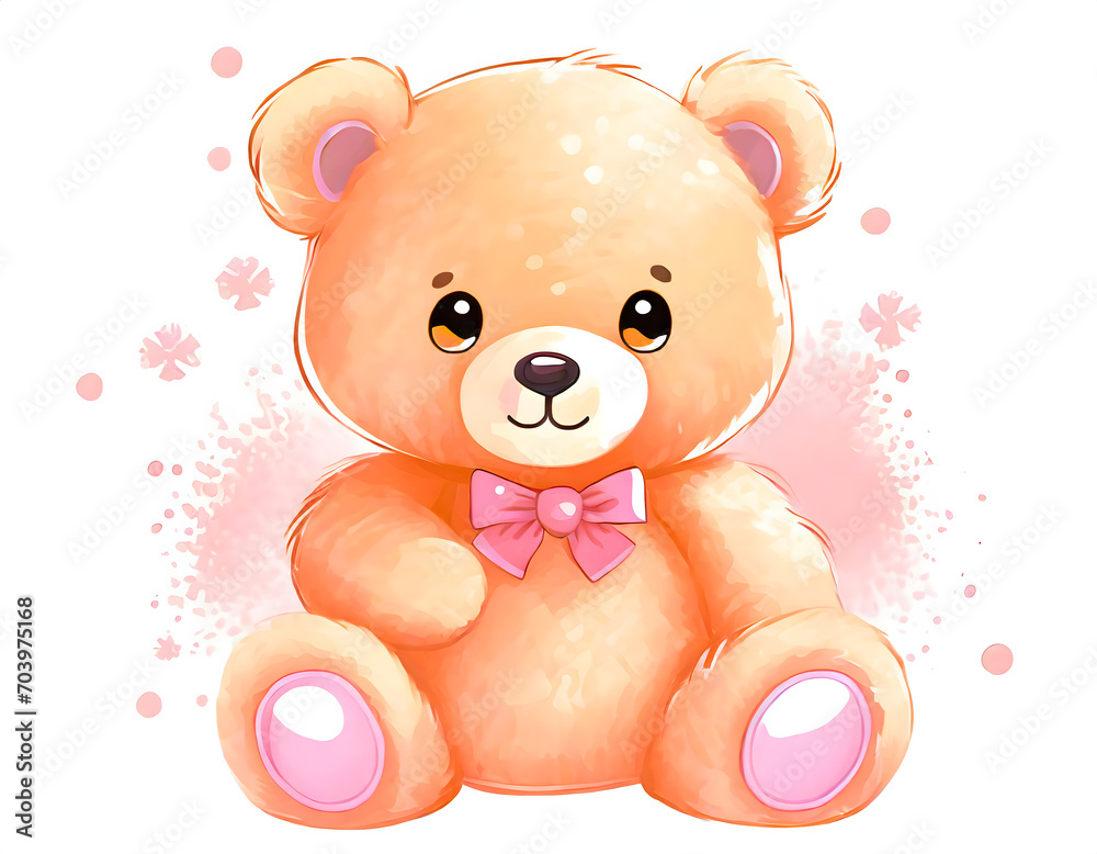 Obraz premium Peach fuzz colored teddy bear