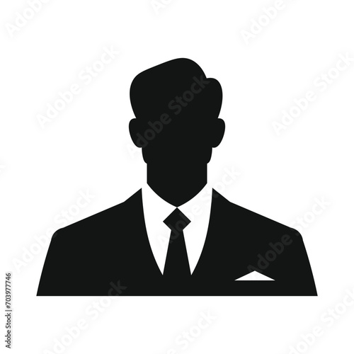 young handsome successful entrepreneur businessman profile silhouette vector