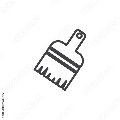 paint brush icon. sign for mobile concept and web design. outline vector icon. symbol, logo illustration. vector graphics.