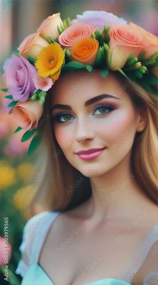 young beautiful woman with a bouquet of flowers close up. young beautiful woman with a bouquet of flowers close up.