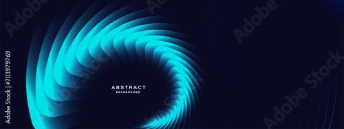 Blue abstract background with spiral shapes. Technology futuristic template. Vector illustration.