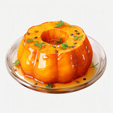 a dish of baked pumpkin isolated on transparent background created with Generative Ai