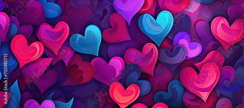 Colorful Valentines Day Hea...