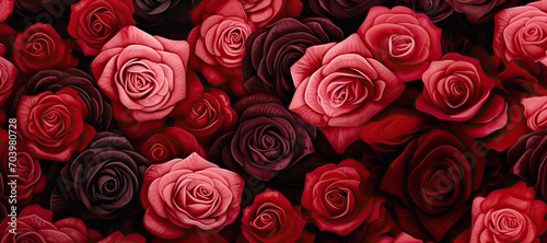 Valentines Day Red and Pink Rose Background