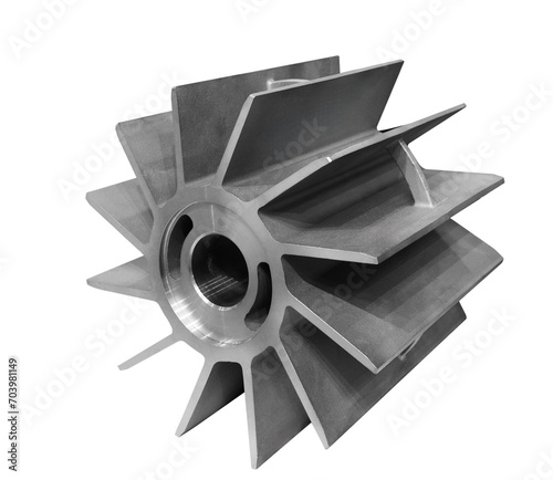 Картината върху платно Part of a metal impeller turbine printed on a 3D printer, new additive technolog