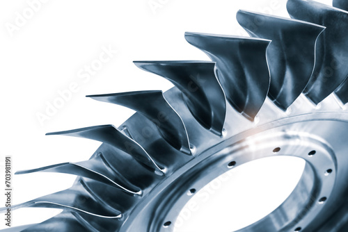 Canvas Print Part of a metal turbine printed on a 3D printer, new additive technologies conce