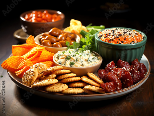 Snacks for watching a football game. Great for Super Bowl or Playoff themed projects