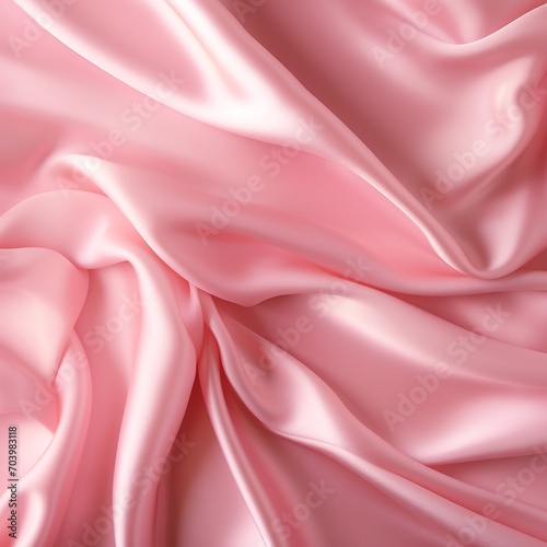 Smooth elegant pink silk or satin texture can use as background. AI.