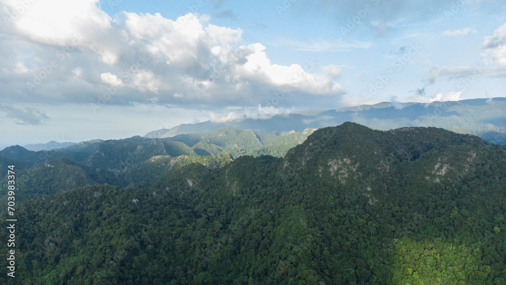 Aerial view of Bukit Barisan	