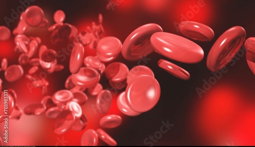 Foto red blood cells. beautiful scientific background. 3d rendering.