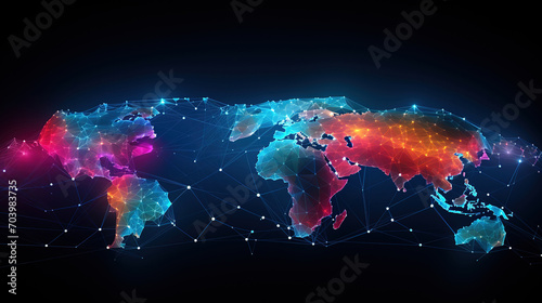 Worldwide connection green background illustration