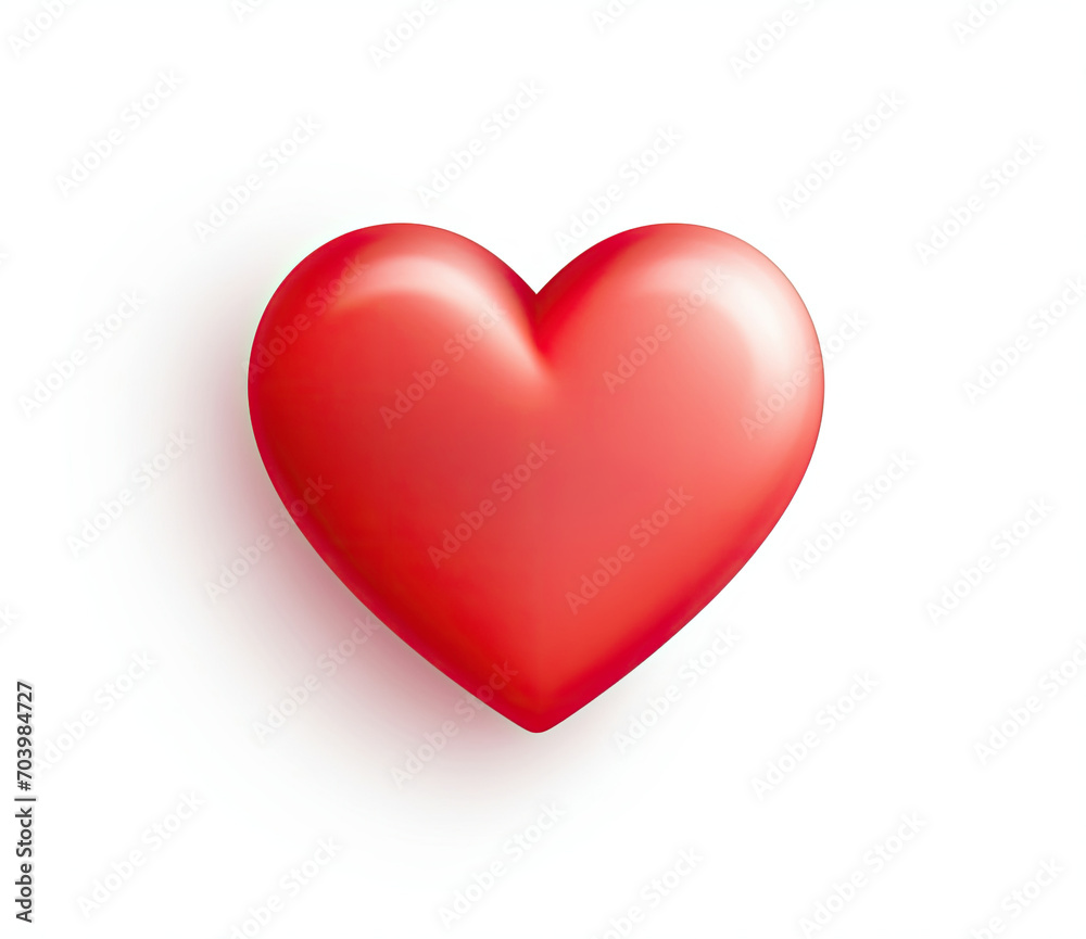 a red heart shape on white background stock photo - 5590735