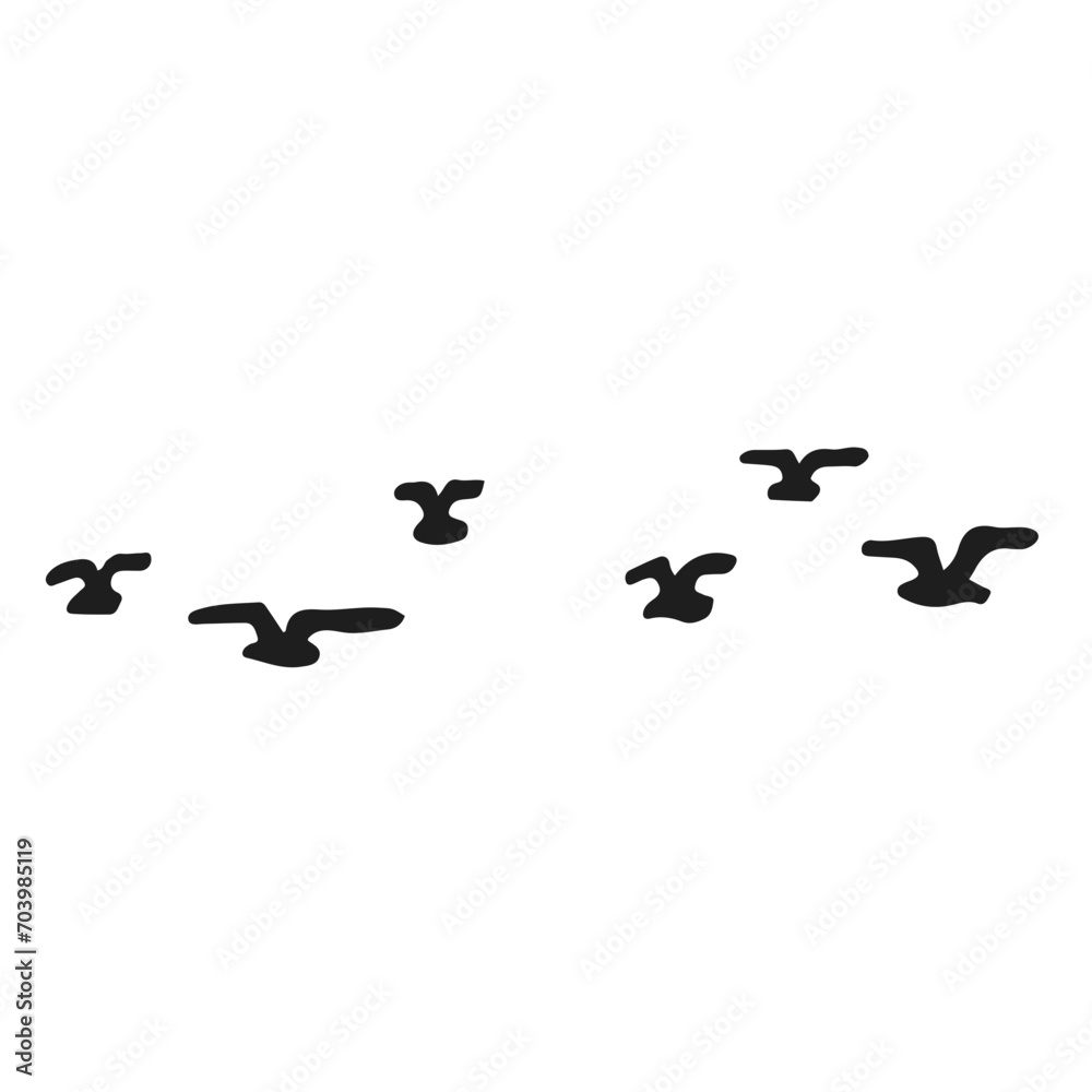 Flying Birds Silhouette Pattern