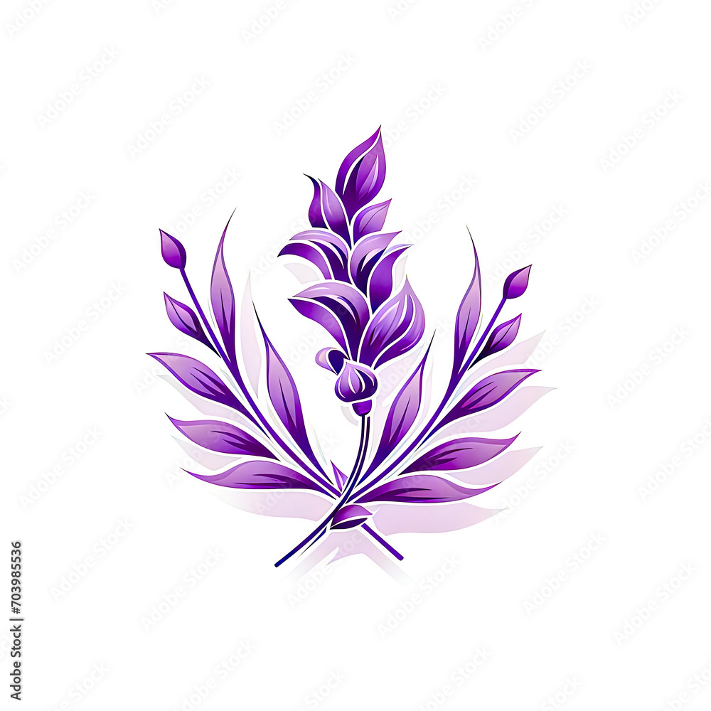 Lavender flower icon. Vector illustration isolated on white background.