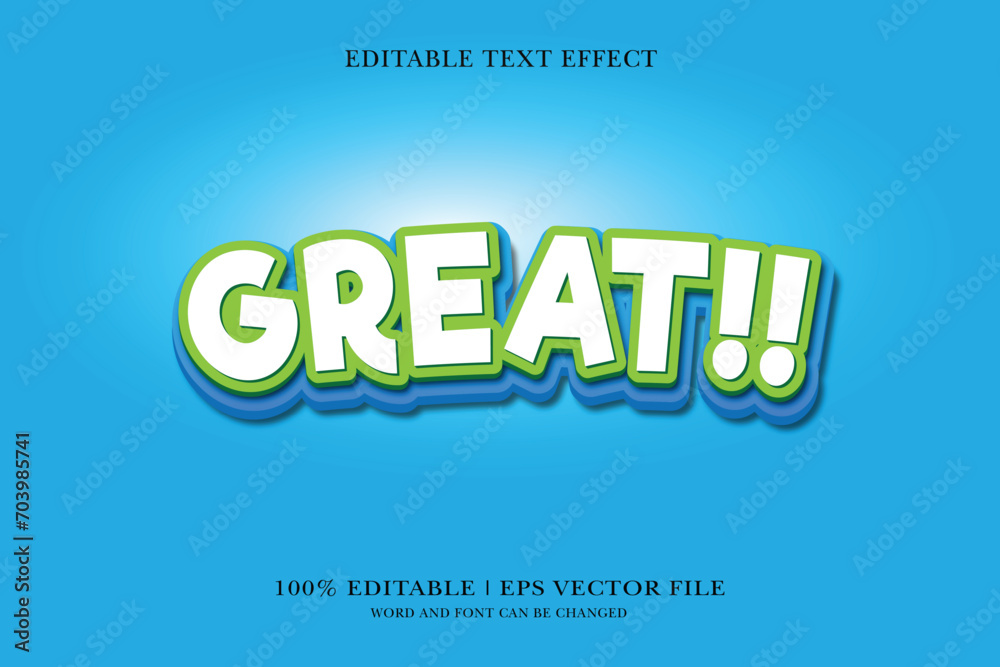 Great Editable text Effect with  3d vector design
