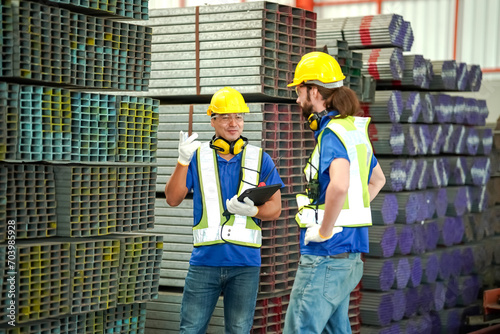 Professional men engineer worker skills quality, maintenance, training industry factory worker , warehouse Workshop for factory operators, mechanical engineering team production. © FotoArtist