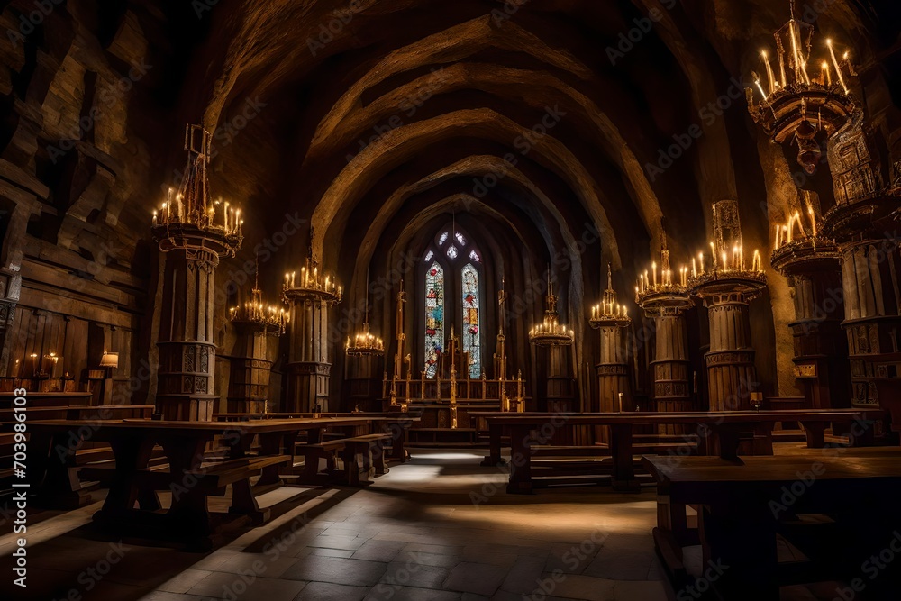 interior of the cathedral of saint, St. Kinga's chapel, Wieliczka Salt Mine, Poland