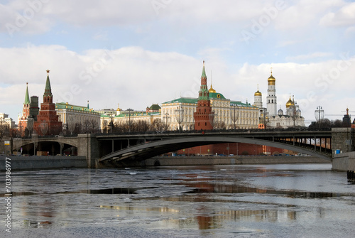 Moscow Kremlin architecture in winter
