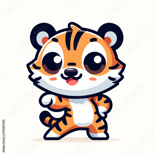 Vector tiger dancing illustration