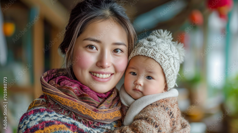 Intercultural a Young Radiant 25 Year old Mother Sharing a Tender Moment with her Baby and both Smiling Warmly Wallpaper Background Brainstorming Family Map Digital Art Magazine Poster Intercultural a Young Radiant 25 Year old Mother Sharing a Tender Moment with her Baby and both Smiling Warmly Wallpaper Background Brainstorming Family Map Digital Art Magazine Poster