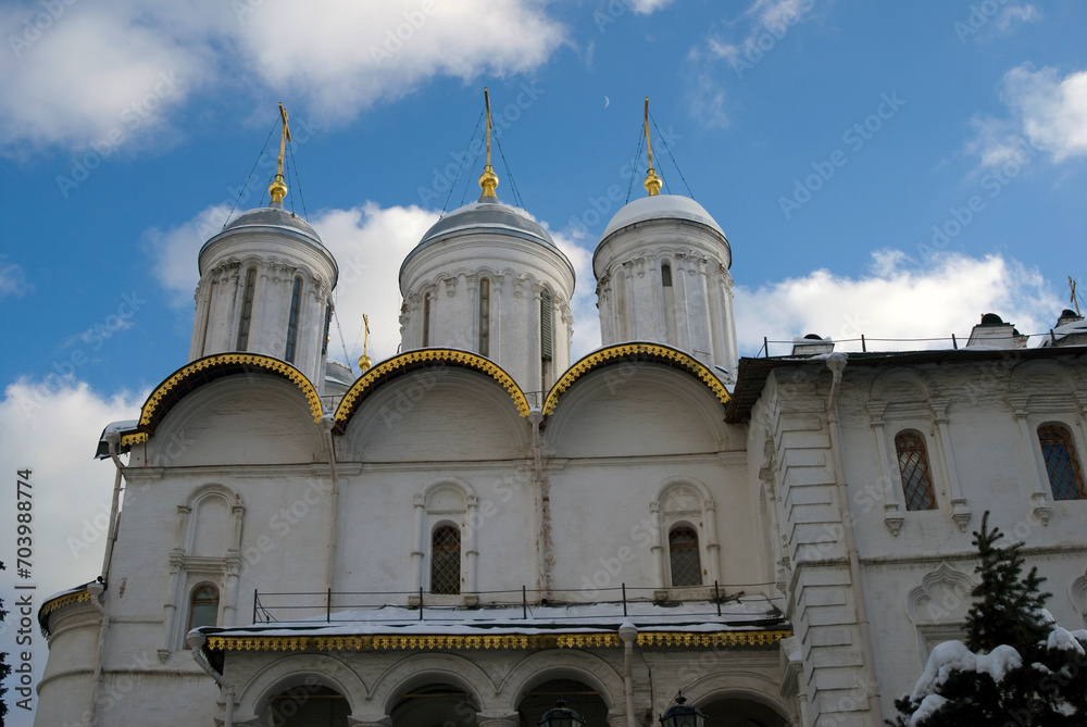 Architecture of Moscow Kremlin. Color photo.