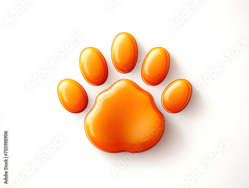 Cat paw print flat icon for animal apps and websites photo