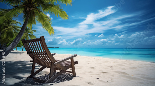 Relaxing beach chair tropical paradise travel vacation beautiful view  © Business Pics