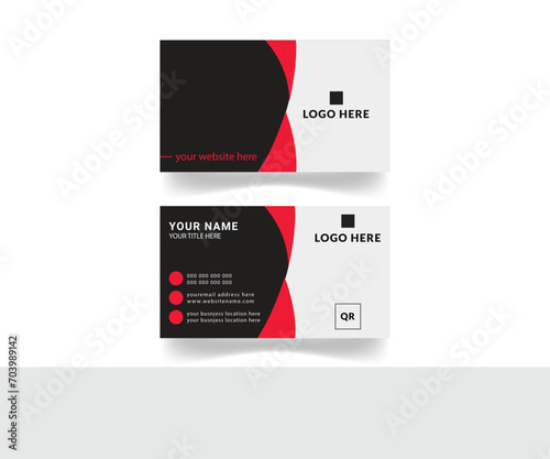 red and black color Gematric shape Corporate business card Layout Template
