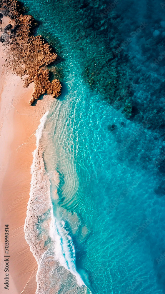 Playa de Bahamas ,  vista aérea de un lugar paradisíaco, una playa en las bahamas, colores vivos,