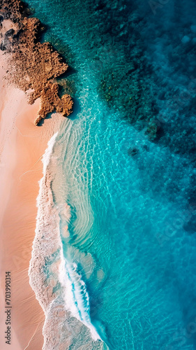 Playa de Bahamas ,  vista aérea de un lugar paradisíaco, una playa en las bahamas, colores vivos, photo