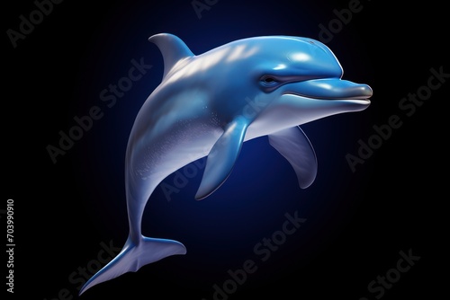  a dolphin is jumping in the air with its mouth open and it's head turned to the side and it's mouth wide open, with its mouth wide open, on a black background.